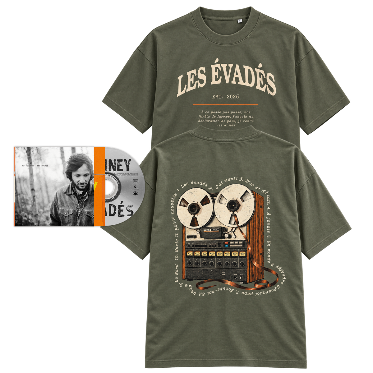 CD "Les évadés" + T shirt "Les évadés"