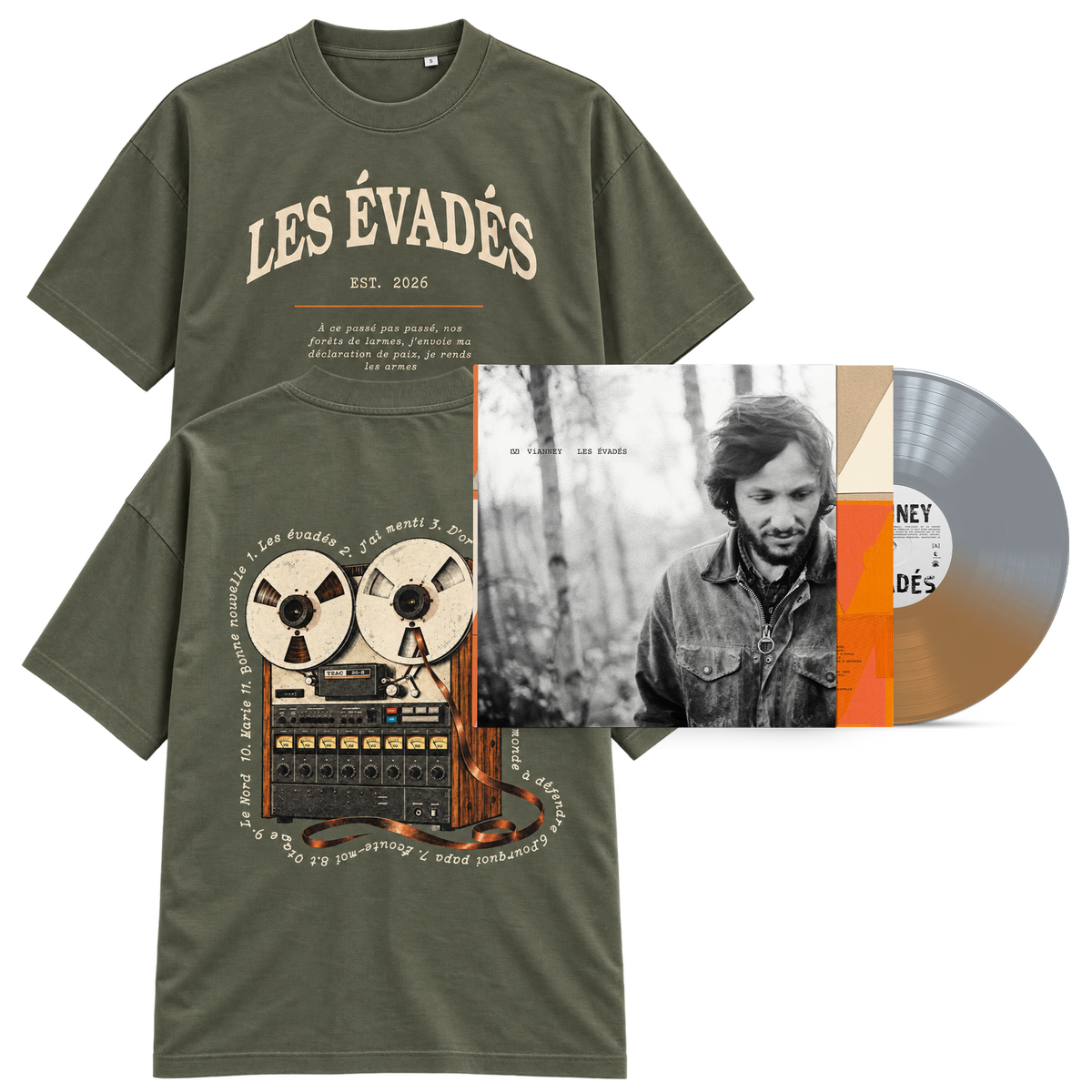 Vinyle collector "Les évadés" + T shirt "Les évadés"